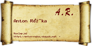 Anton Réka névjegykártya